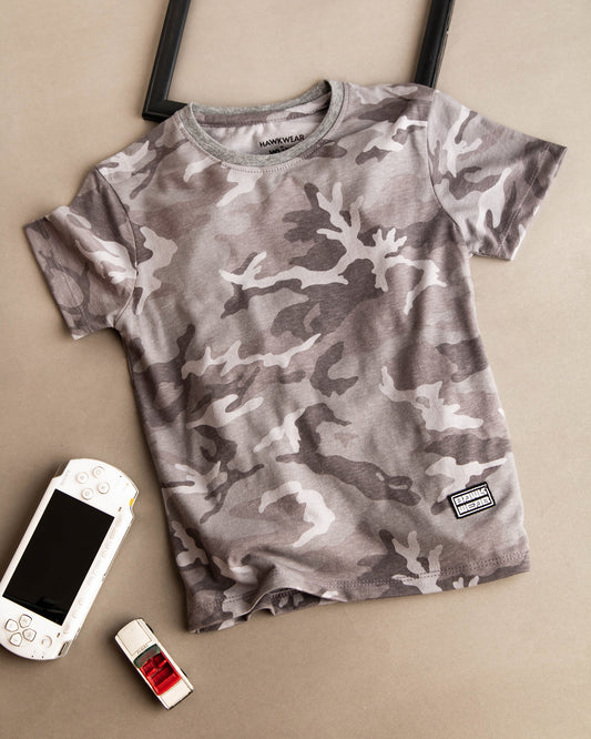 CAMO GRAY BOYS T-SHIRT - BULKER