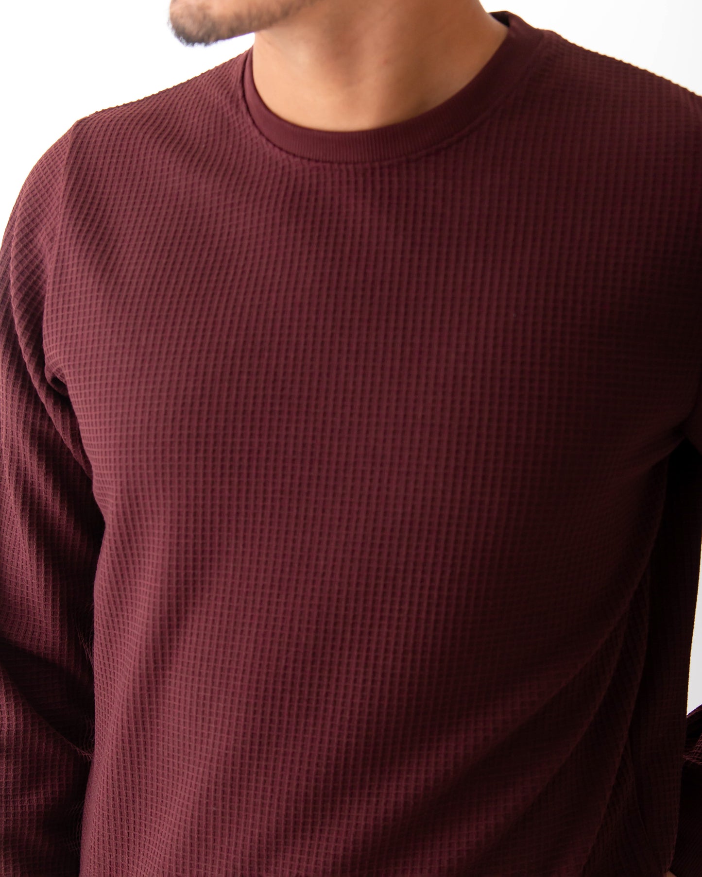 MENS WAFFLE KNIT SWEAT SHIRT - EGNUR