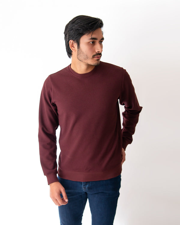 MENS WAFFLE KNIT SWEAT SHIRT - EGNUR