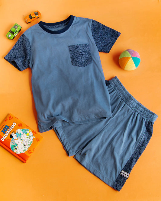 BOYS T-SHIRT WITH SHORTS - GELUB