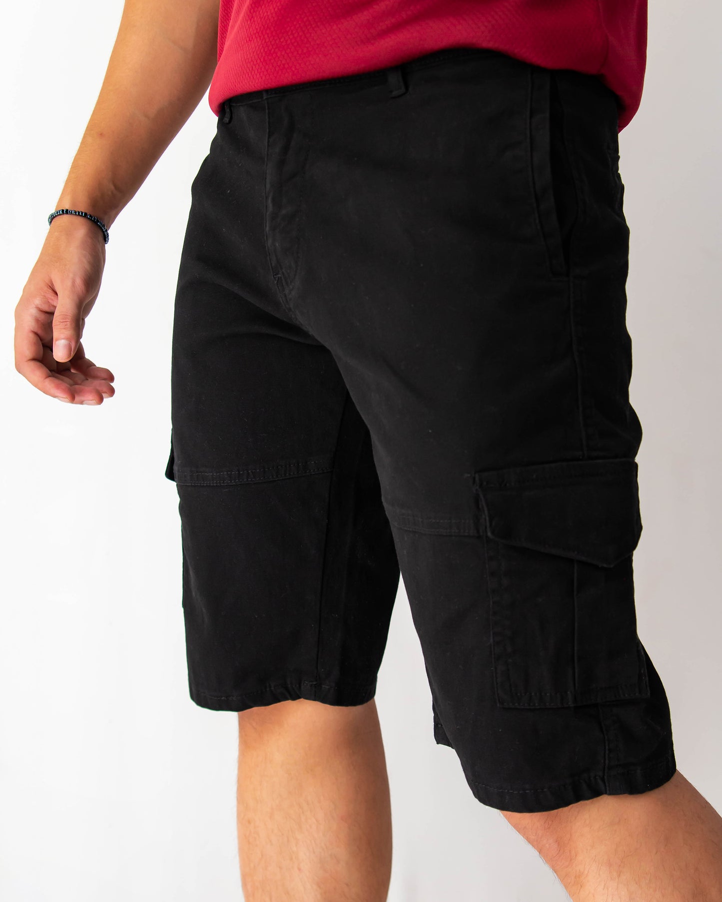 BLACK CARGO SHORTS - KORGA