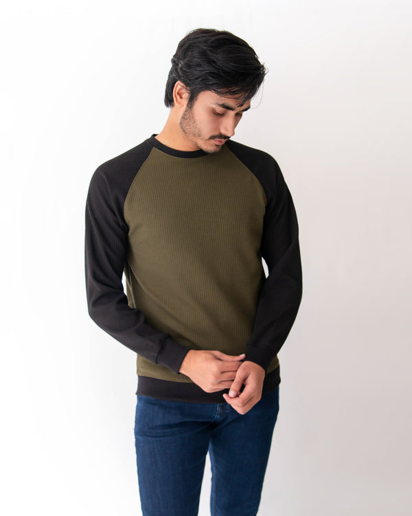 MENS WAFFLE KNIT SWEAT SHIRT - QUIMBLE