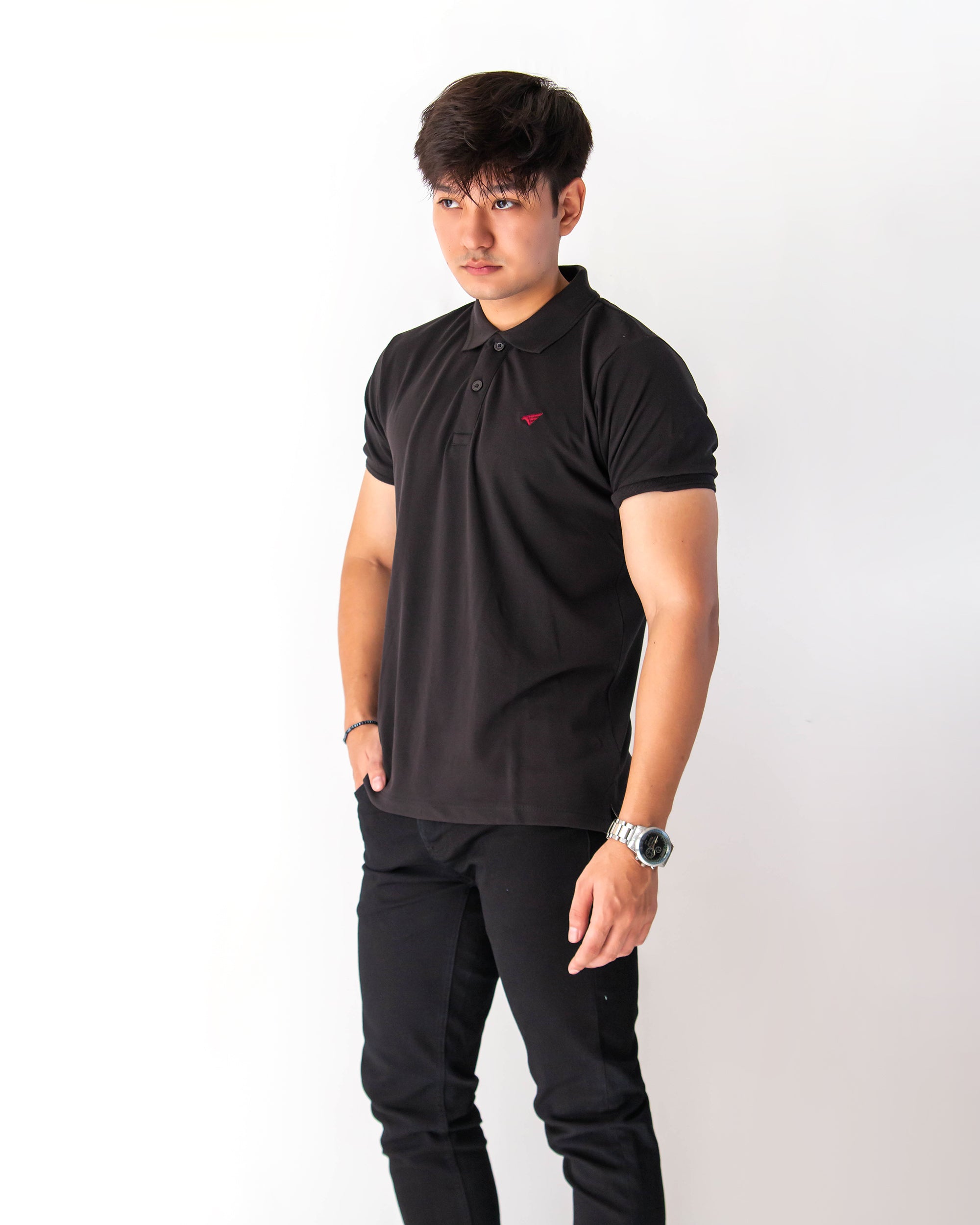 BLACK BASIC POLO - SUCAN