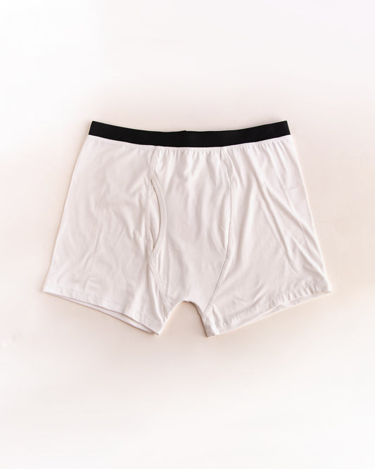 WHITE ELASTICATED WAISTBAND BOXER - TRAGUS