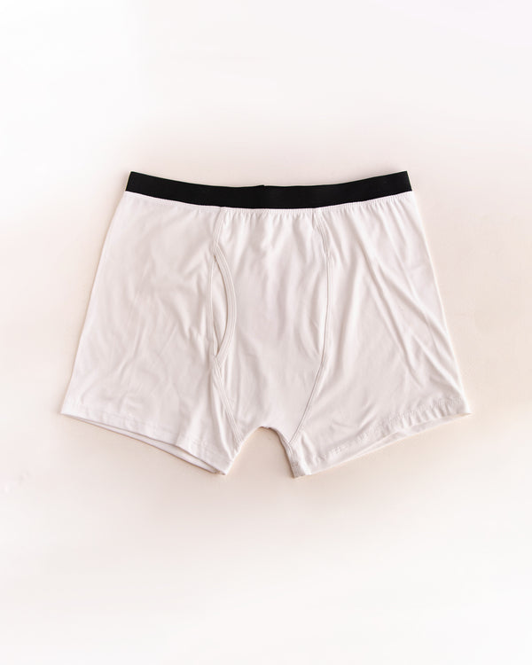 WHITE ELASTICATED WAISTBAND BOXER - TRAGUS