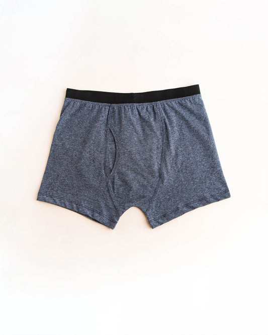 BLUE/GRAY ELASTICATED WAISTBAND BOXER - ZUNZO