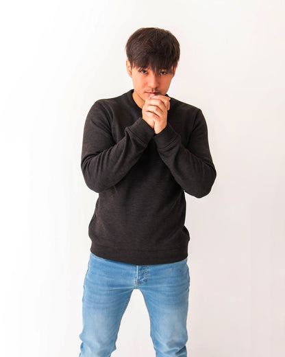 MENS WAFFLE KNIT SWEAT SHIRT - BRENDAN