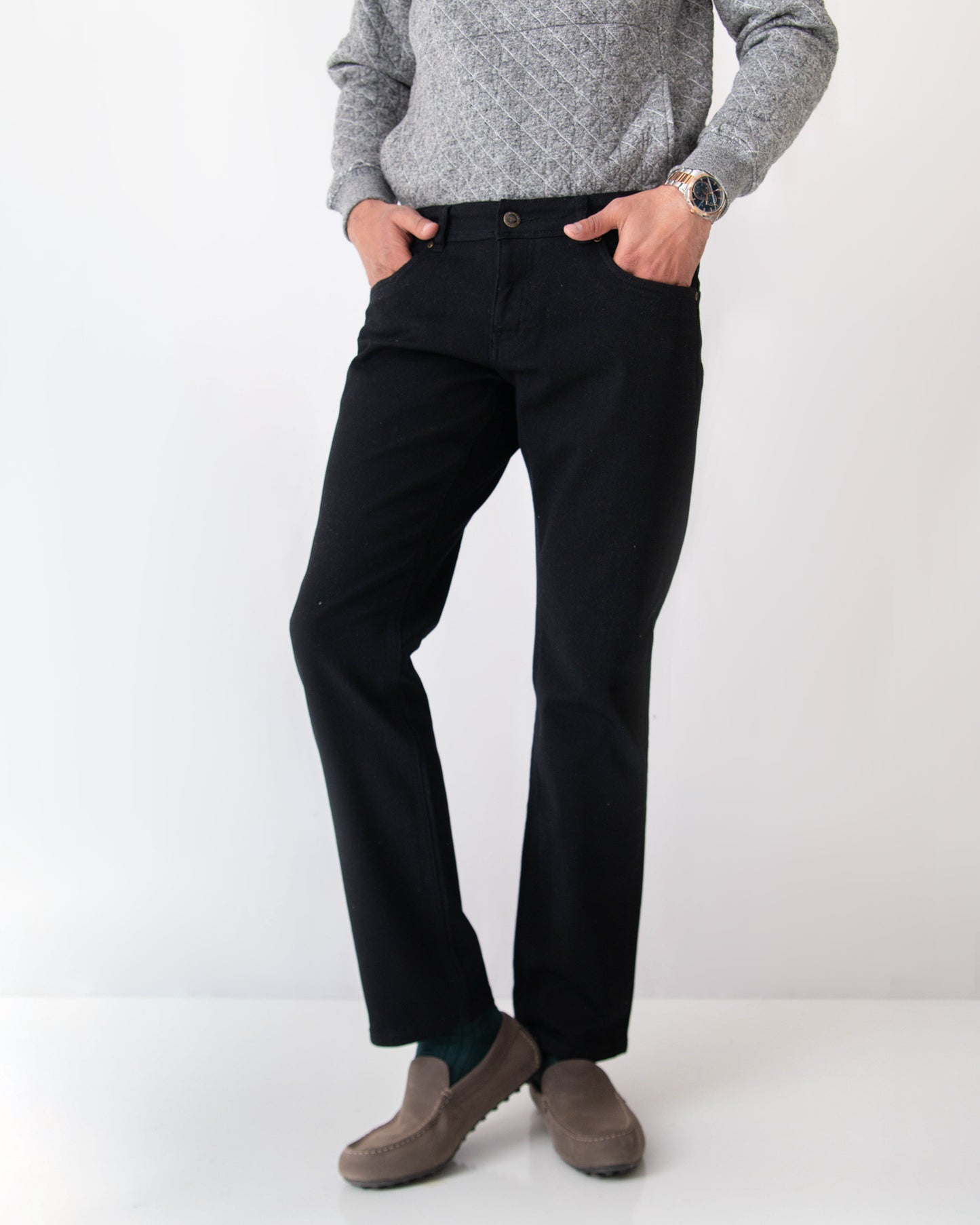 BLACK SLIM FIT (ZIRCON) JEANS - COGDUL