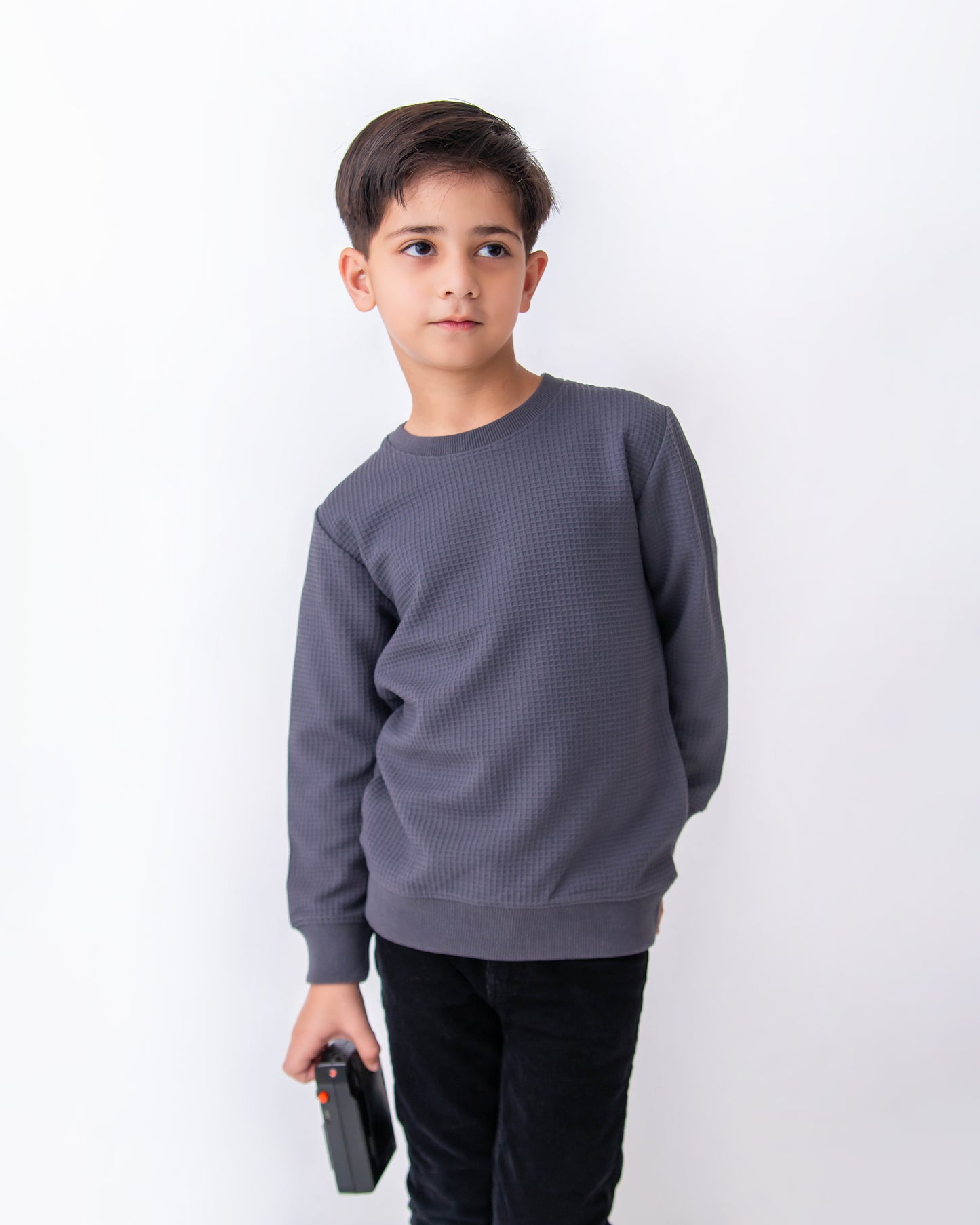 BOYS WAFFLE KNIT SWEAT SHIRT - GLEEZAY