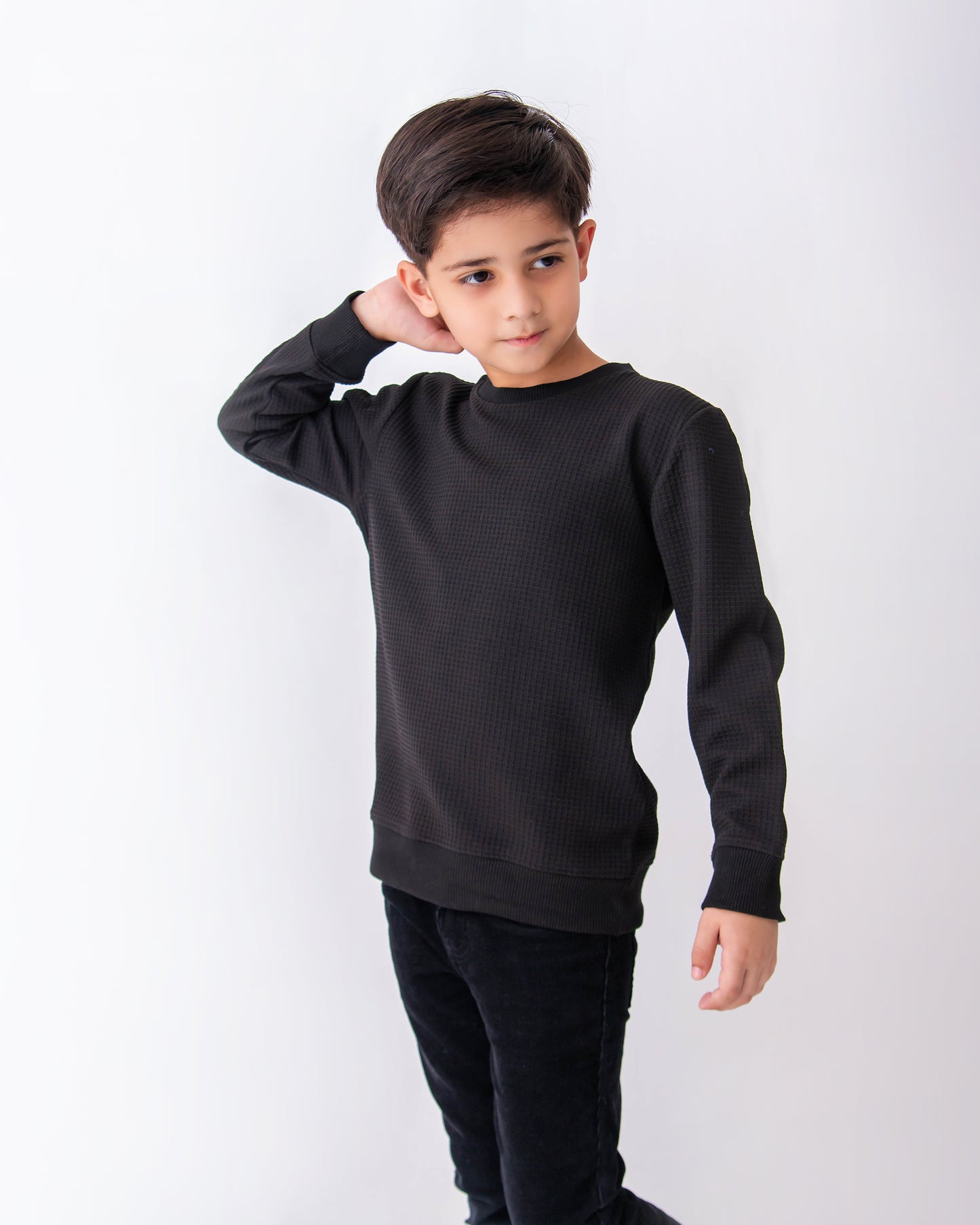 BOYS WAFFLE KNIT SWEAT SHIRT - KUNDOD