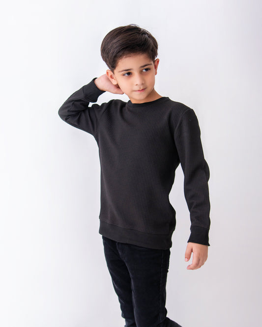 BOYS WAFFLE KNIT SWEAT SHIRT - KUNDOD